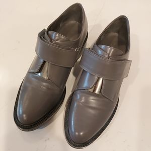 Vince Grey Leather Loafers 37EU 7 US